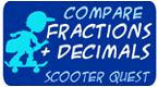 compare fractions to decimals - scooter quest game