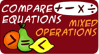 compare equations - mixed operations math game