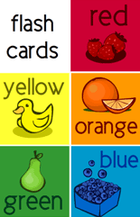 orange flashcards- preschool and kindergarten game